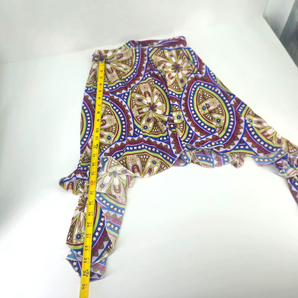 Btg y2k Multicolor Paisley Mandala Print Handkerchief Hem Asymmetrical Skirt Sm - Picture 4 of 10